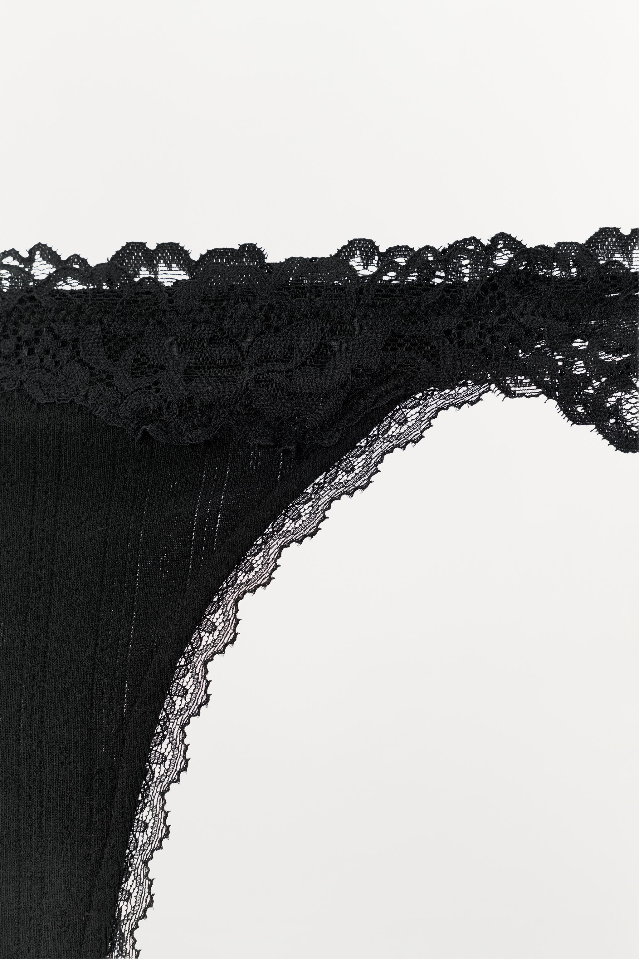 POINTELLE LACE THONG